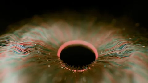 Eye Closeup with Abstract Digital Iris Texture in Motion 库存影片 331110107