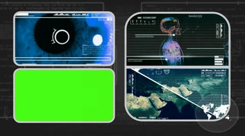 Eye Closeup - Analysis in software - examination - background grey 01 Stock Footage 62464470