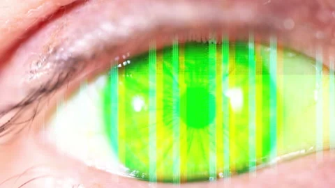 Eye closeup with data and code Video stock 236949590