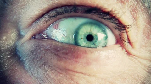 The eye closeup, horror movie concept Stock Footage
