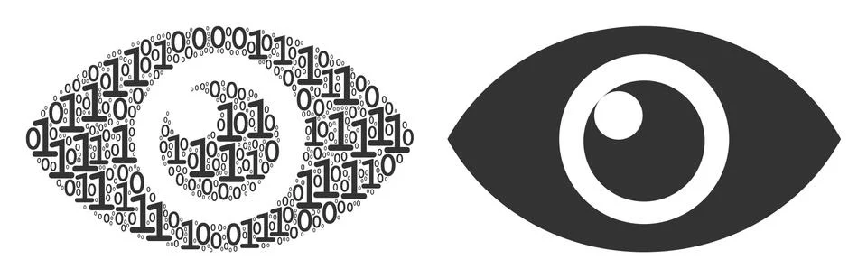 Eye Composition of Binary Digits 스톡 일러스트