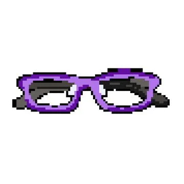 Eye computer glasses pixel art vector illustration イラスト素材