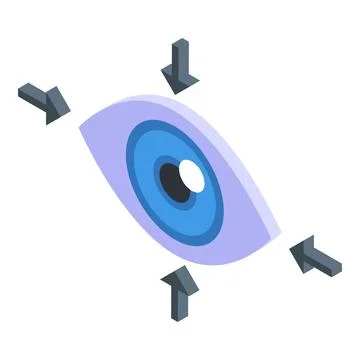 Eye concentration icon isometric vector. Focus brain Illustrazione stock