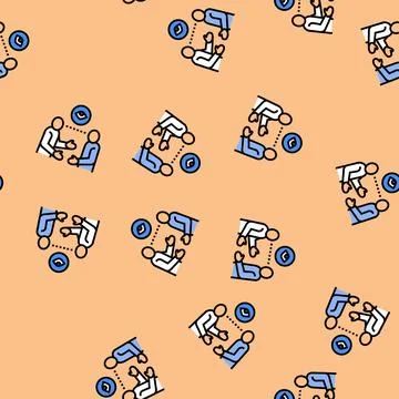 Eye contact interview job vector seamless pattern Stock Illustration