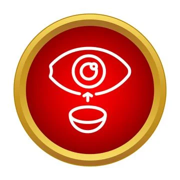 Eye with contact lens application icon Stock Illustration