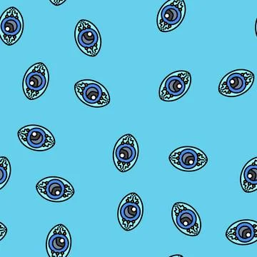 Eye contact robot sensor social robotics vector seamless pattern Stock Illustration