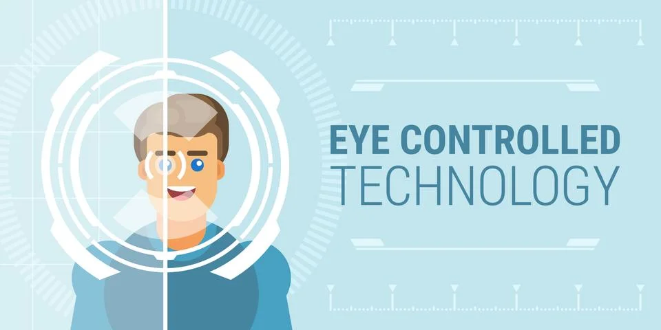 Eye controlled technology Stock Illustration