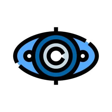 Eye with copyright symbol representing vision protection Illustrazione stock