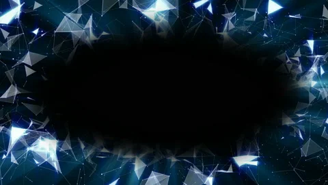 The eye of the cosmos. Network operation. A shining frame of lines, dots and Video stock 92891697