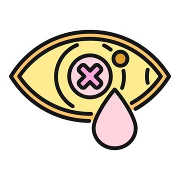 Eye with cross and tear drop representing pain Stock Illustration
