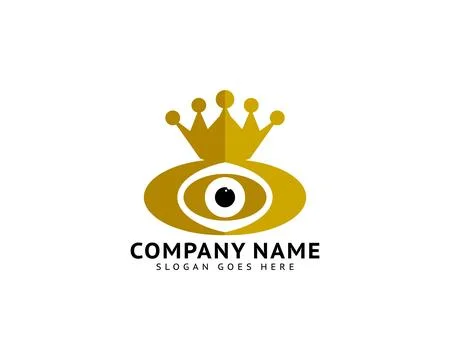 Eye with crown illustration for logo template design Stock Illustration