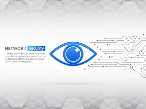 Eye cyber security concept. Network data protection background. Stock Illustration