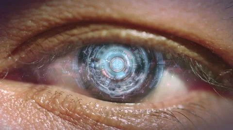 Eye of cyborg. Stock Footage 68960997