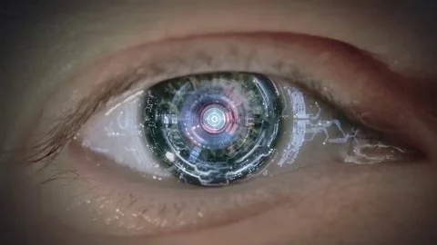 Eye of cyborg. Stock Footage 69163187