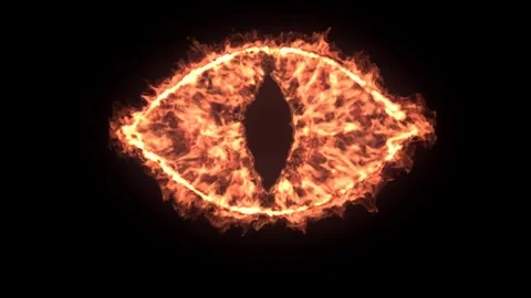 The eye of devil, 4k high detailed simulation of fire devil eye Stock Footage 70802021