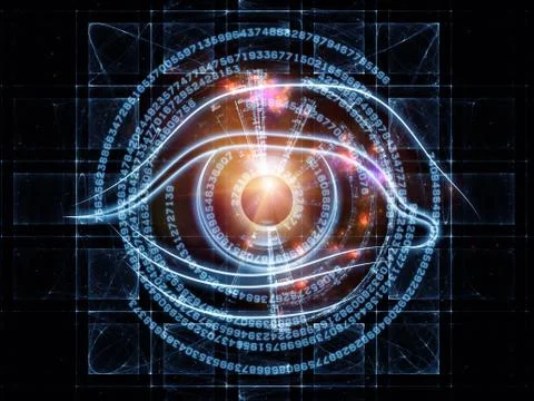 Eye of digital progress Illustrazione stock