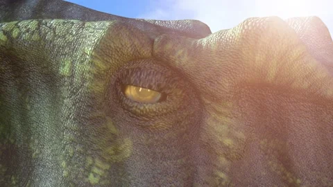Eye of the dinosaur head close up render 3d Stock Footage 177578954