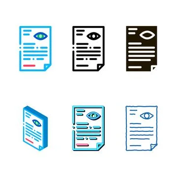 Eye disease history document icon thin edition line vector イラスト素材