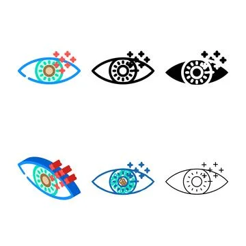 Eye diversity tracking ux ui design color icon vector 스톡 일러스트