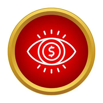 Eye with dollar sign icon representing financial vision Stock Illustration