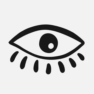 Eye doodle logo design element Stock Illustration