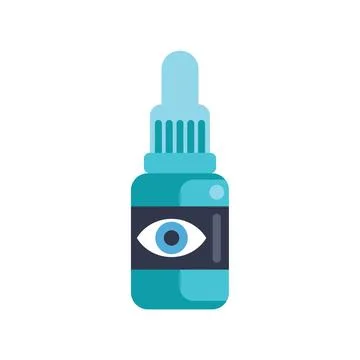 Eye drop bottle with label showing healthy vision concept illustration Stock Illustration