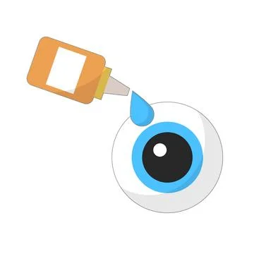 Eye drop icon. Eyeball and eye drop. Vector. Stock Illustration