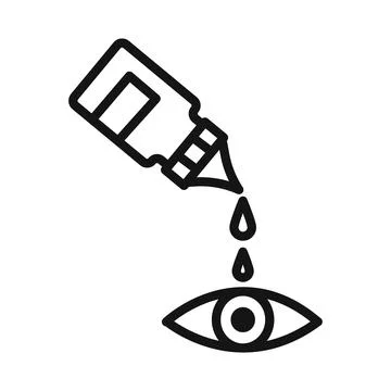 EYE DROP icon mark in filled style Stock Illustration