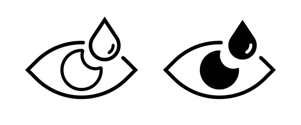 Eye drop vector icon. Vision care pharmaceutical symbol. Ophthalmology logo.. Stock Illustration
