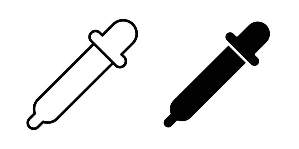 Eye dropper icon. Outline, flat icons Ilustração Stock
