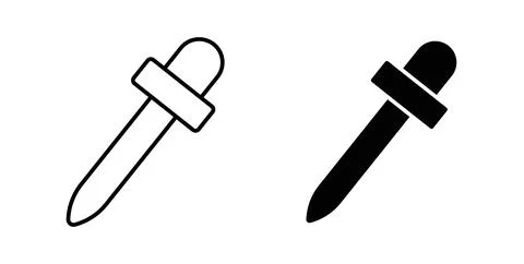 Eye dropper icon symbol. Vector illustration pack in black color. Stock Illustration