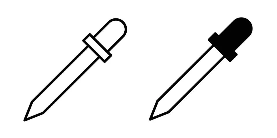 Eye dropper icon thin line and clipart style vector set Stock Illustration