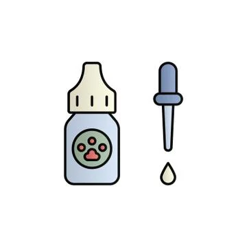 Eye dropper, pets color gradient vector icon Stock Illustration