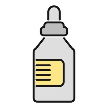 Eye drops bottle icon representing medical solution fluid Stock Illustration