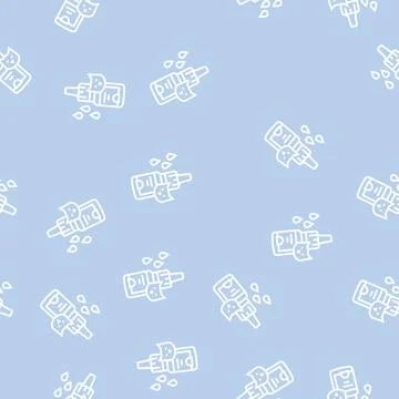 Eye drops for cat line seamless pattern Illustrazione stock