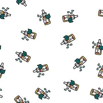 Eye drops for cat vector seamless pattern Stock Illustration