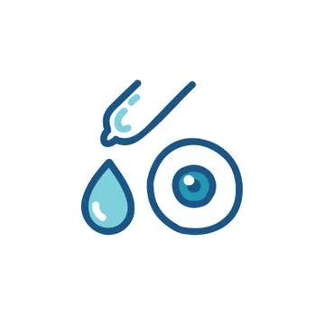 Eye drops doodle icon, vector color illustration Stock Illustration