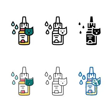 Eye drops edition for cat color icon vector Stock Illustration
