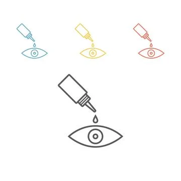 Eye drops line icon Stock Illustration