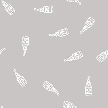 Eye drops line vector seamless pattern flat Illustrazione stock