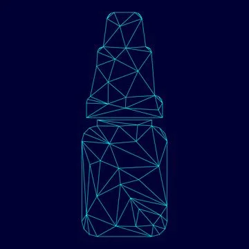 Eye drops low poly triangulation triangulated polygonal electric cyan blue vi Stock Illustration
