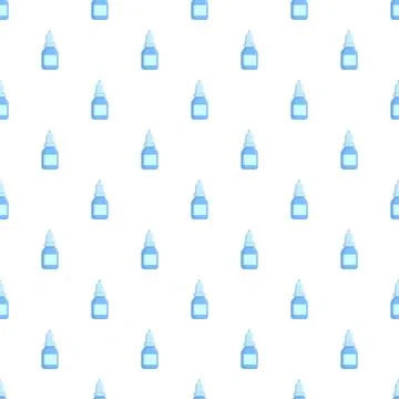 Eye drops medication bottles flat seamless pattern background Illustrazione stock