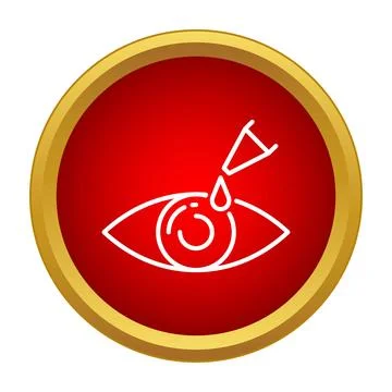 Eye drops medicine applying to human eye icon Stock Illustration