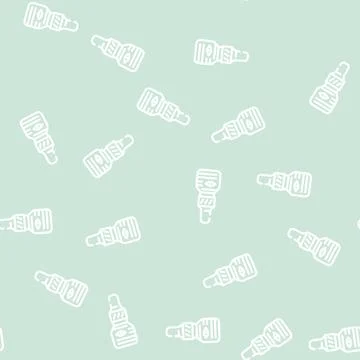 Eye drops ophthalmology line vector seamless pattern Illustrazione stock