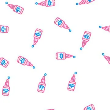 Eye drops vector seamless pattern flat Illustrazione stock