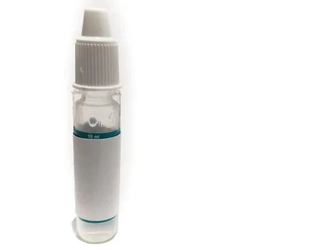 Eye ear drop bottle on White background Foto stock