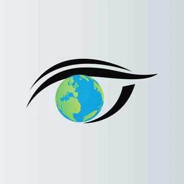 Eye with earth Stock Illustration