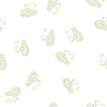 Eye egypt glyph seamless pattern Illustrazione stock