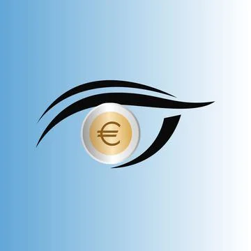 Eye with euro Stock Illustration