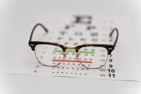 Eye Exam, The testing Board for verification of the patien. Vision test board Stock Photos